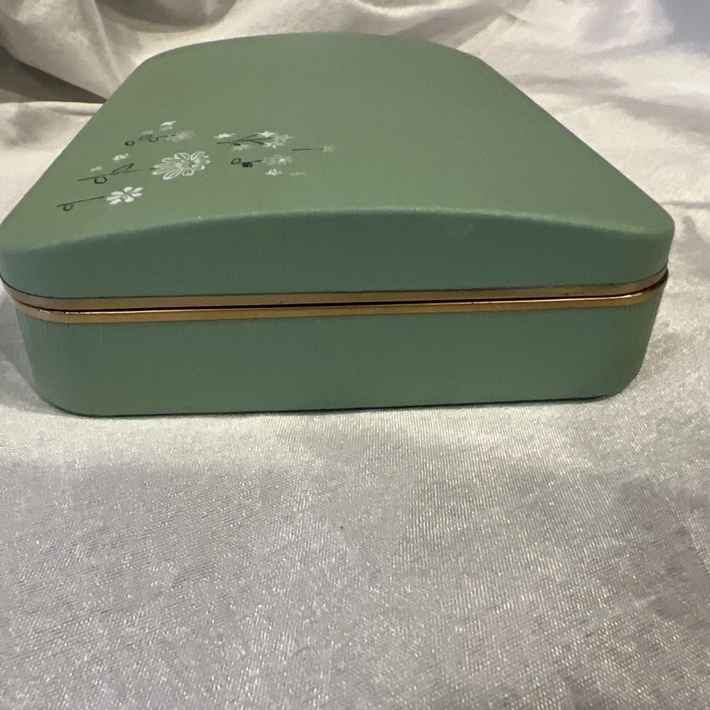 Farrington Vintage Clamshell Jewelry Case 60s Travel USA Classic Green 6.5